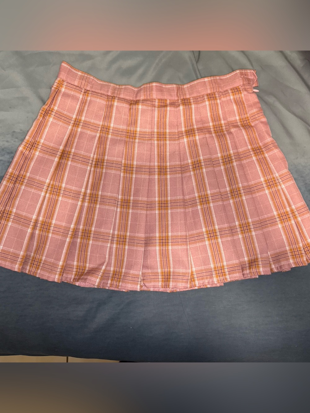 Pink Plaid Pleated Skort